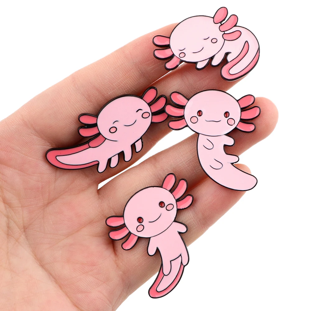 Cute Stuff Axolotl Enamel Pin Brooch for Clothes Briefcase Badges on Backpack Accessories Lapel Pins Decorative Jewelry Gifts