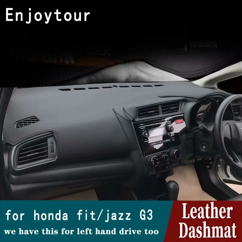 

For Hond Jazz Fit G3 2014 2015 2016 2017 2018 2019 Leather Dashmat Dashboard Cover Pad Dash Mat Carpet Car Styling Accessories