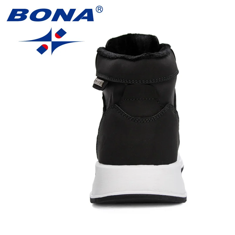 BONA 2022 New Designers Plush Ankle Snow Boots Men Protective Wear-resistant Sole Boots Man Warm Winter Walking Boots Mansculino