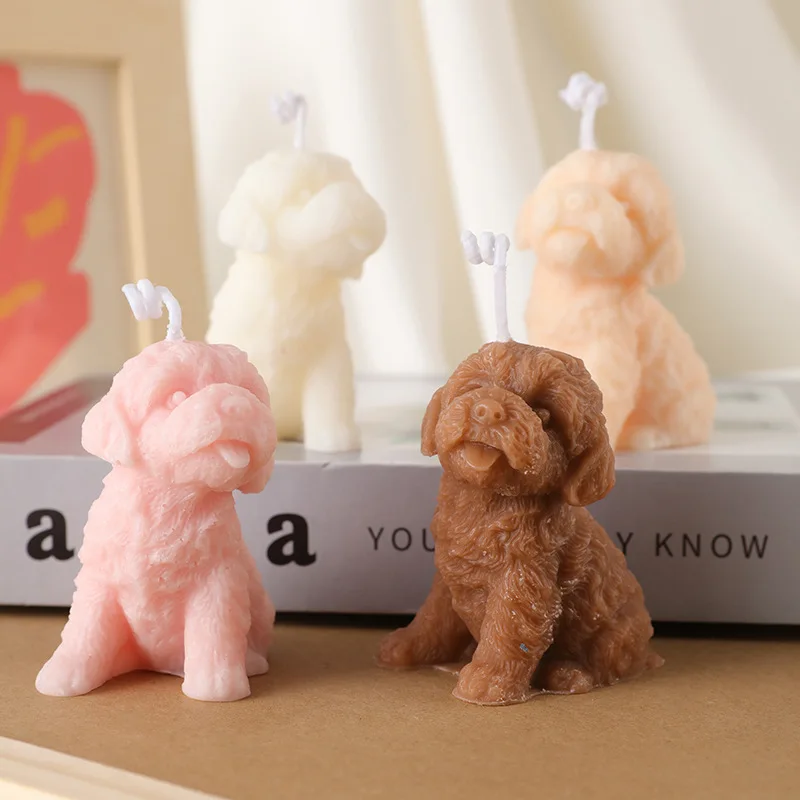 Home fragrance Teddy puppy soy wax scented candles small dogs decorative aromatic candles for room decor photo props home gifts