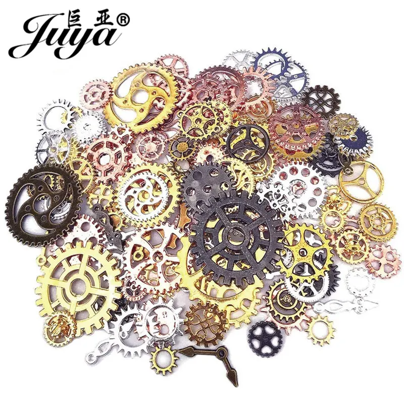 30g Mixed Steampunk Gears Cogs Charms Pendant Connectors For Handmade Necklaces Diy Jewelry Making Crafts Supplies Accessories