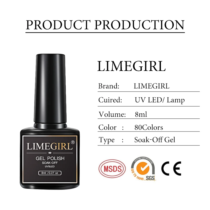 Limegirl Nagellak Set Naakt Roze Glitter Gel Vernissen Kit Losweken Uv Led Gel Semi Permanente Nail Art Base top Coat Nail Art