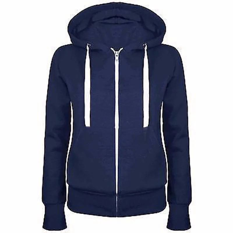 Fashion Trend Zipper Hooded  Long-sleeved Plus Cashmere Sweater Coat