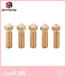 22 Stück/Set V6 Messingdüse für E3DV6 Anycubic I3 Mega S X Chiron Kobra Flybear HotEnd 0,4MM J-Head Extruder Druckerzubehör – Detail 3