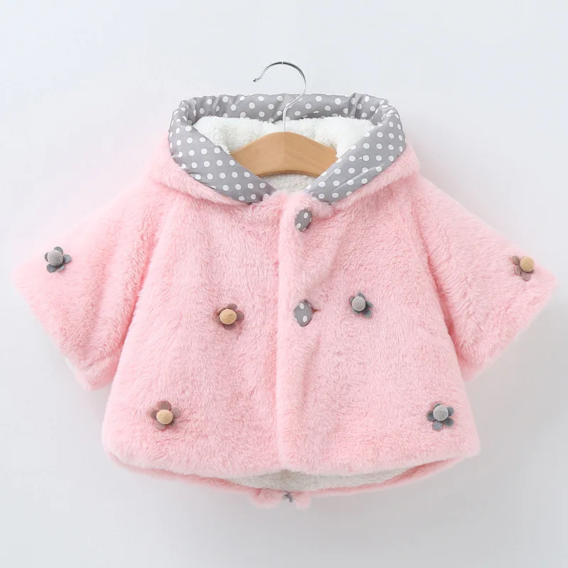 3 6 8 12 18 24 Months Newborn Clothes Autumn Winter Warm Plush Baby Girls Jacket Snowsuit Cute Rabbit Ears Hooded Princess Coats