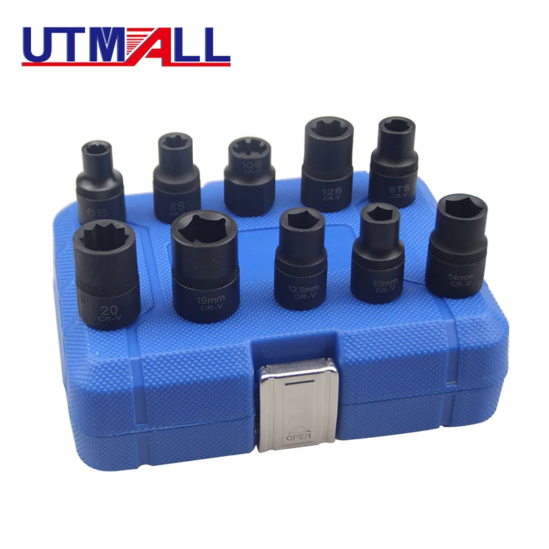 10 قطعة مقبس خاص الفرامل الفرجار محرك رئيس المسمار مآخذ لنيسان سوبارو فورد بيجو #2