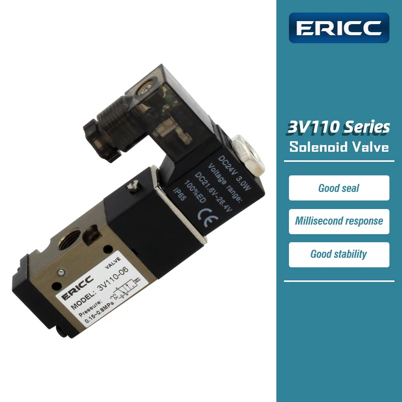 3V110-06 Series 3 port 2 position Solenoid valve normally closed 3V110-06-NC normally open 3V110-06-NO AC220V DC12V DC24V AC110V