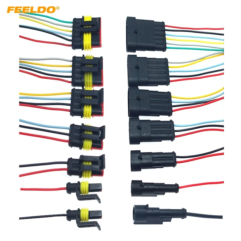 

FEELDO 1PC Auto Car Waterproof 1/2/3/4/5/6 Pin Way Electrical Connector Plug Wire Harness Motorcycle AWG HID Socket Adapter