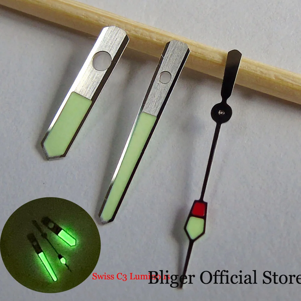 

C3 Green Luminous Silver Watch Hands Needles Fit NH35A NH36A 7S26 6R15 4R35 6309 7002 Movement Watch Replacements