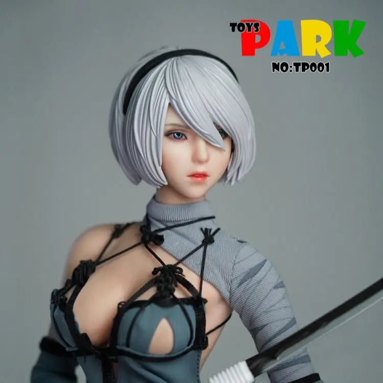 IN STOCK Toys park TP001 1/6 2B Sister Head Sculpt NieR:Automata black dress accessories Model for 12'' Action Figure doll