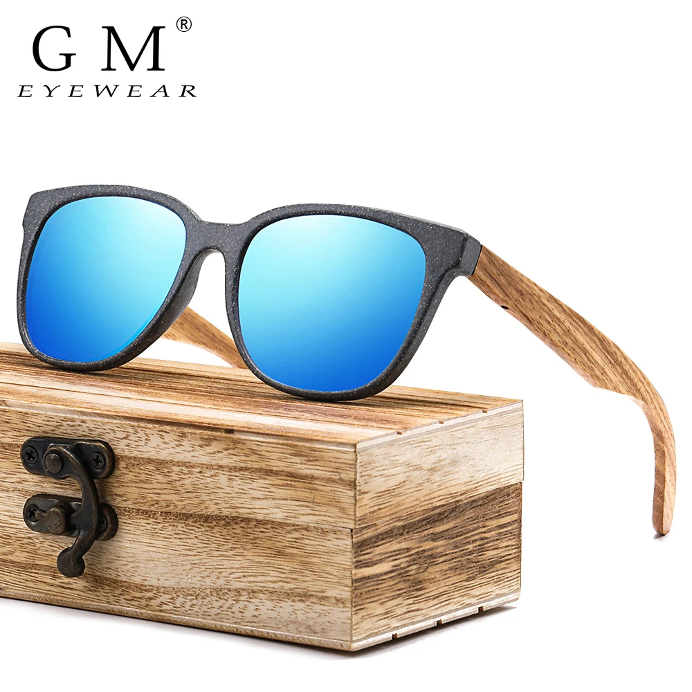 GM 2022 New Degradable Eco-Friendly Wooden Sunglasses  Man Women Square Frame Polarized Unisex Sunglasses