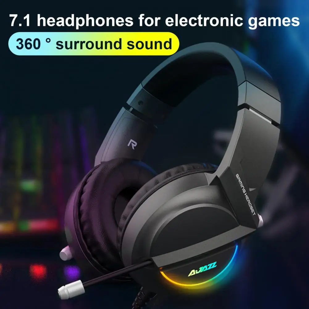 AJAZZ AX365 Pink Black Wired Headphone Over-ear Noise Reduction Ergonomic USB/3.5mm 7.1 Surround Sound Gaming Headset Desktop