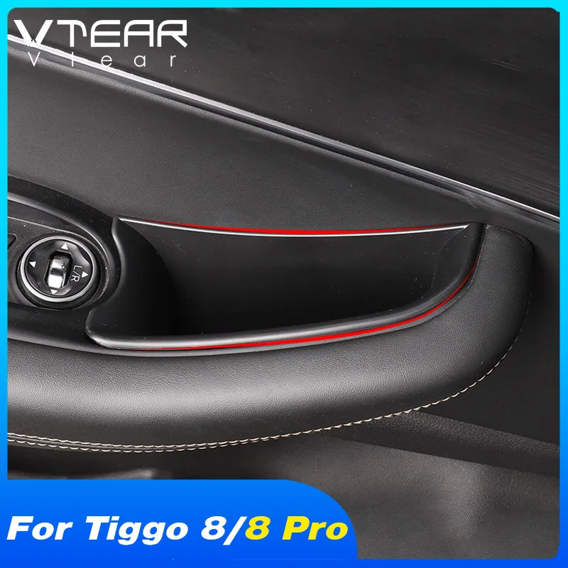 Vtear Car Interior Door Storage Box Decoration Inner Armrest Accessories Trim Styling Parts For Chery Tiggo 8/Tiggo 8 Pro/Max