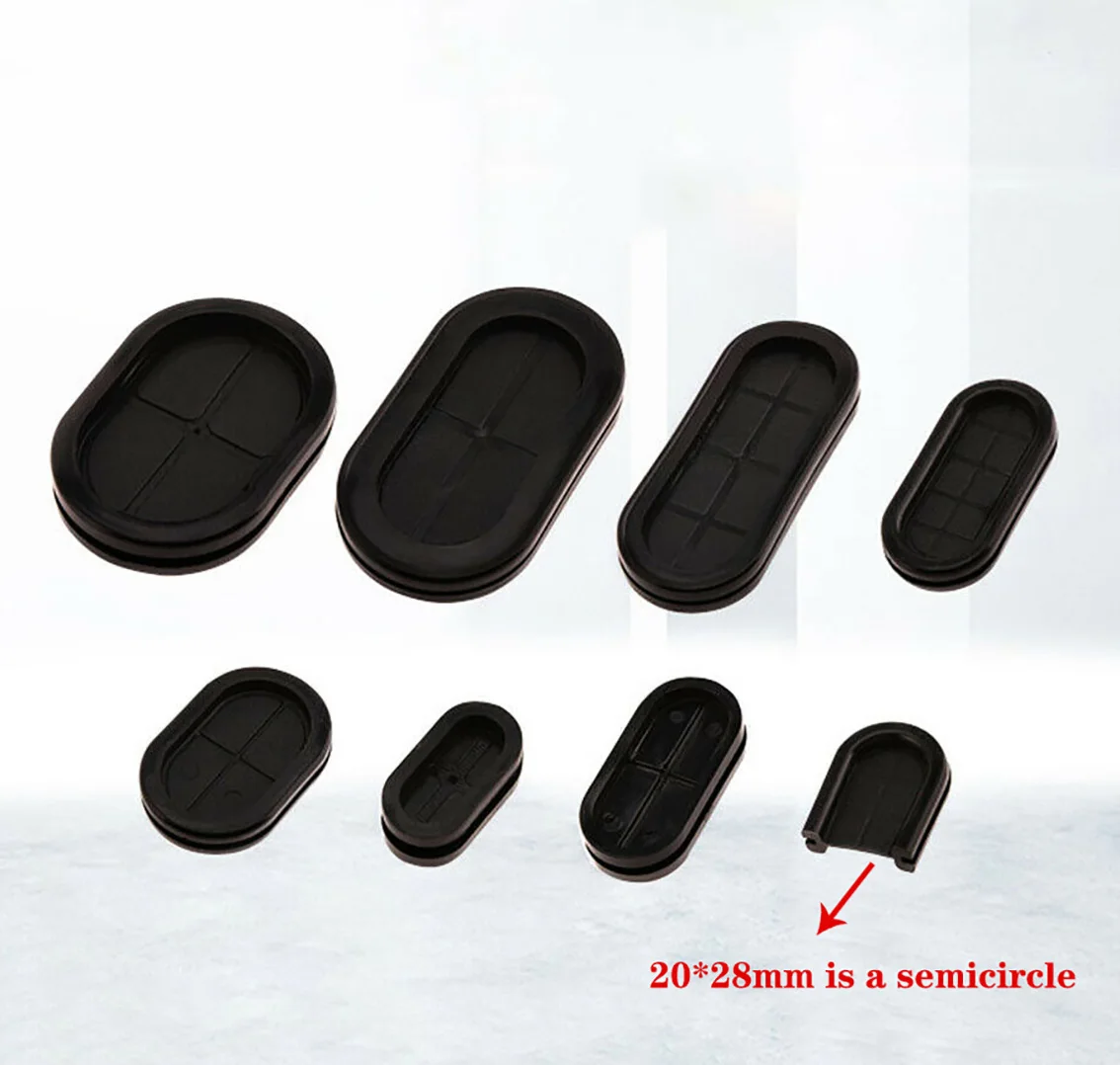 Black Oval Double-sided Seal Grommets 13*27mm-50*75mm Rubber Plug O-ring Wire Protection Coil Gaskets