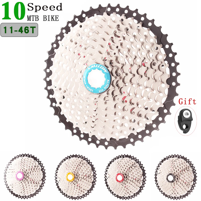 

SMLLOW Bicycle 10 Speed Cassette 11-46T With Chainwheel 10 S 10v 46t k7 Wide Ratio MTB Mountain Bike Freewheel 10speed sprocket