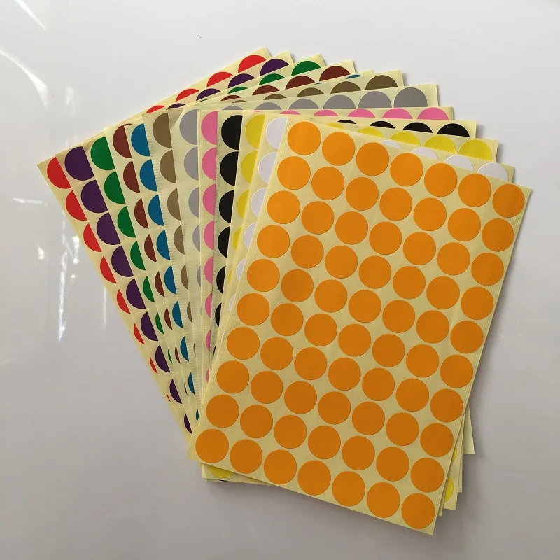 Stiker Perekat Diri Label Dot Pengkodean Bundar Pemasok Kantor Sekolah Stiker Harga Dot Lingkaran Kecil Warna Campuran 6Mm 10Mm 16Mm