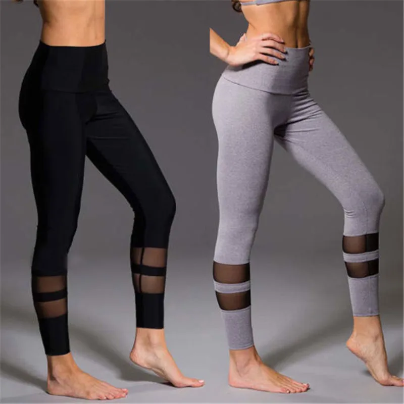 Mesh Sport Leggings Women Fitness Gym Yoga Pants Leggings Sportswear Bottoms Jogging Pants Female Running Sports Tights Trousers