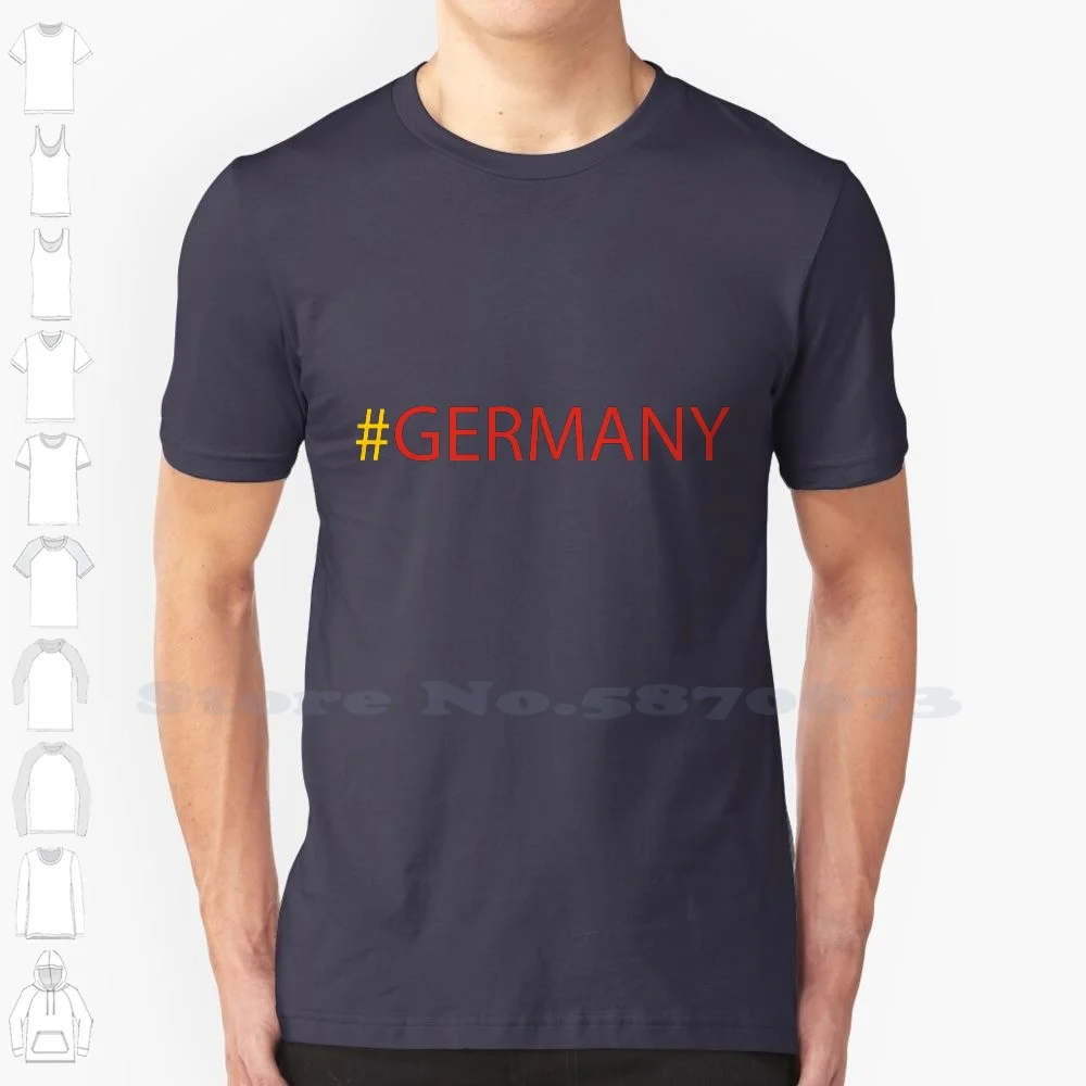 Germany Colored T-Shirt 100% Pure Cotton T-Shirt Happy New Year National Day German Day Eiffel Tower Simple Classic Colorful