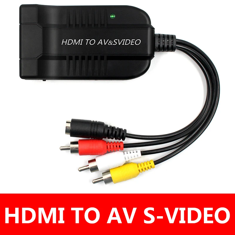 

HDMI-совместим с AV S-Video CVBS видео преобразователь HD 3RCA PAL/NTSC Переключатель HDMI-совместим с SVIDEO + S видео с кабелем питания