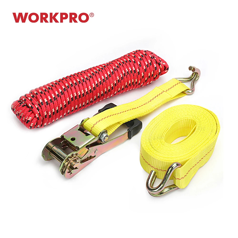 WORKPRO 3-piece Buckle Tie-Down Belt Car Cargo Strap Strong ratchet Belt Luggage Cargo Lashing