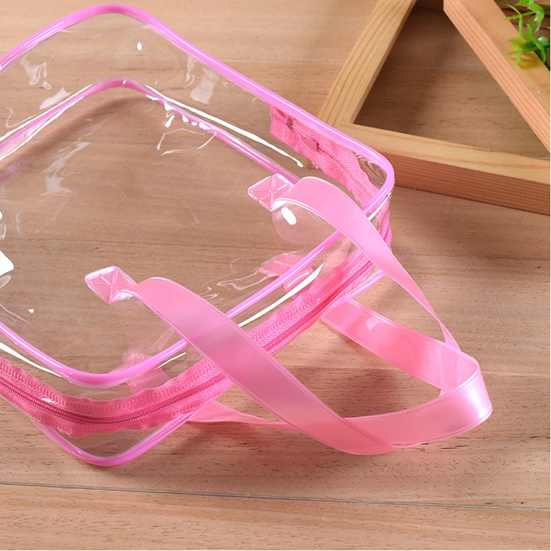 Waterproof Transparent PVC Bath Cosmetic Bag Women Make Up Case Travel Zipper Makeup Beauty Wash Organizer Toiletry Storage Kit