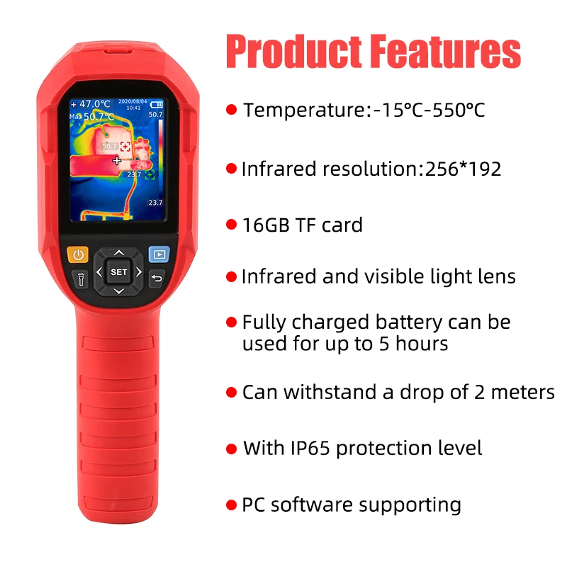 A-BF kamera termowizyjna na podczerwień-15 ~ 550 ° C przemysłowa kamera kamera termowizyjna ręczna termometr na podczerwień USB 256*192 piksel