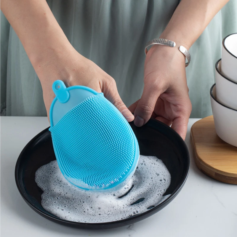 Silicone Dishwash Brush Dish Bowl Cleaning Brush Multifunction Scouring Pad Pot Pan Wash Brushes Kitchen Cleaner Washing Tool