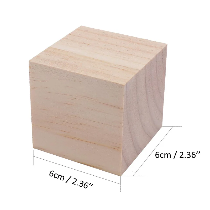 5/6/7CM Large Wooden Cubes Unfinished Wood Blank Square Blocks DIY Embellishments Crafts Scrapbooking Nordic Home Decor