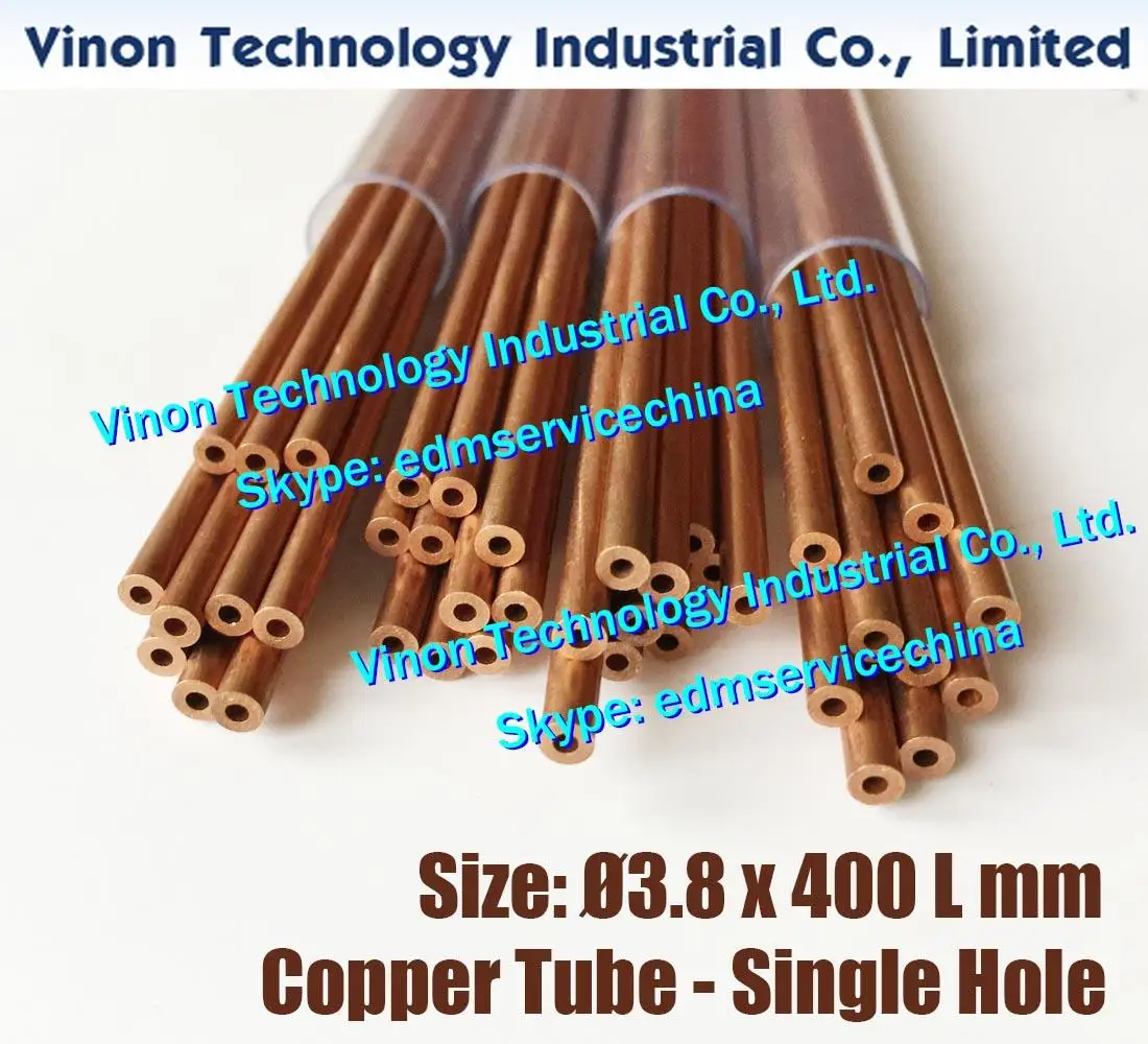 Ø3.9x400Lmm Copper Tube Single Hole (30PCS/LOT), Copper EDM Tubing Electrode Tube Diameter 3.9mm Length 400mm for Drilling EDM