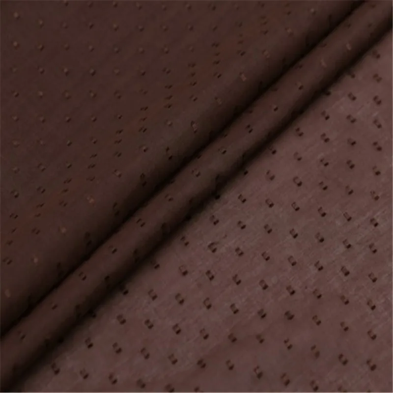 Hot Selling Silk Blend Cotton Fabric with Classic Dot Design in Plain Color for Lady Clothes and Shirt