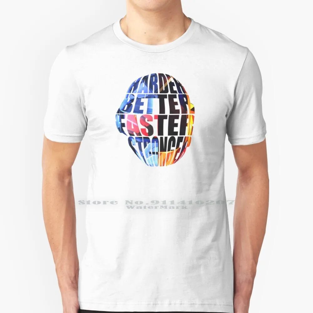 Harder , Better , Faster , Stronger T Shirt Cotton 6XL Daft Punk Music Polygon Word Art