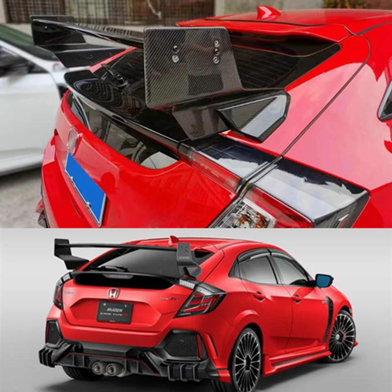 

MUG GT CARBON SPOILER FOR CIVIC HATCHBACK SPORTY FK7 FK8 TYPE R MUGEN STYL CARBON FIBER GLASS TRUNK FRP WING LIP SPLITTER RACING