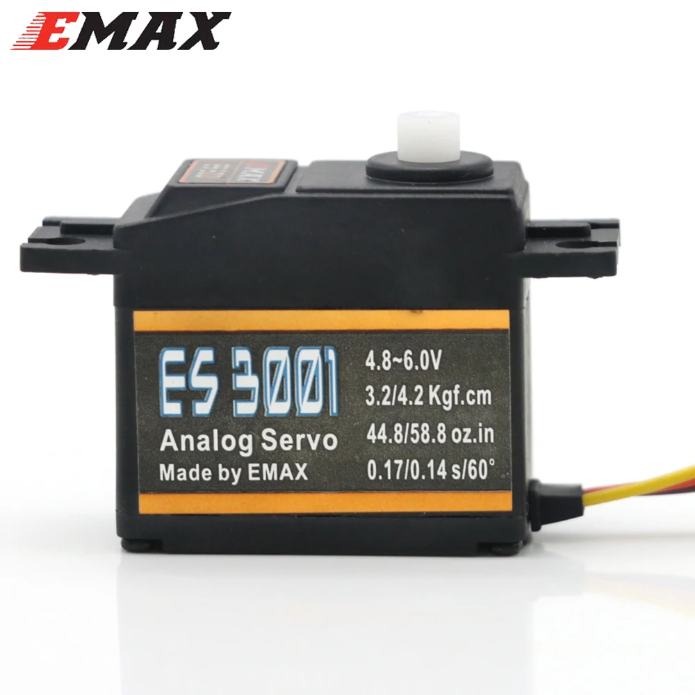 EMAX ES3001 4.8-6.0V 43g Plastic Gear Standard Analog Servo For RC Helicopter Boat Airplane