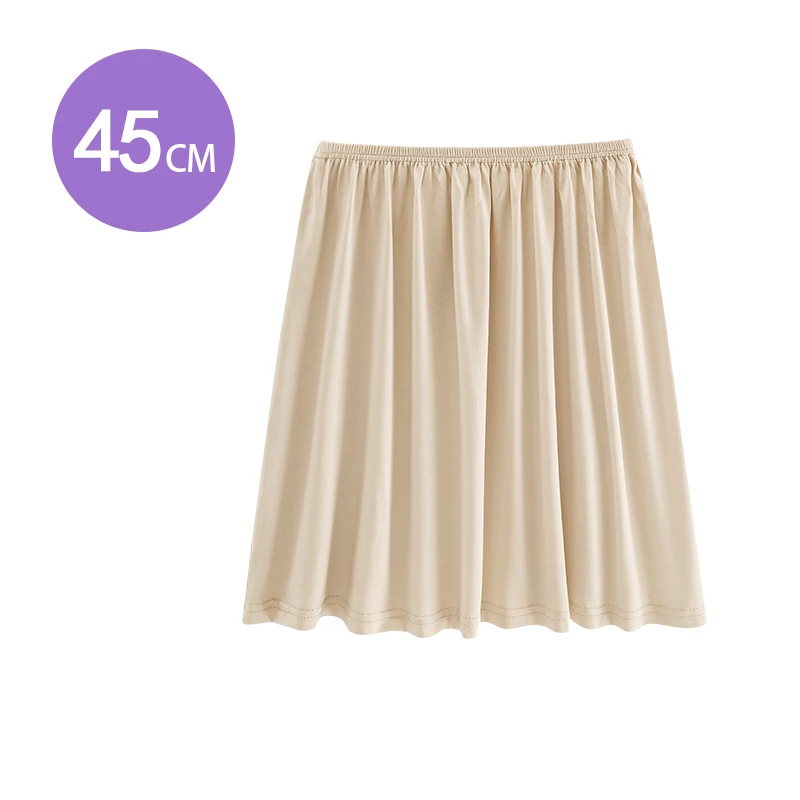 Modal สีดำและสีขาวกระโปรง Plus ขนาดยาวความปลอดภัย Petticoat 45ซม.55ซม.65ซม.ด้านล่างซับกระโปรงครึ่ง slips สำหรับชุดใหม่