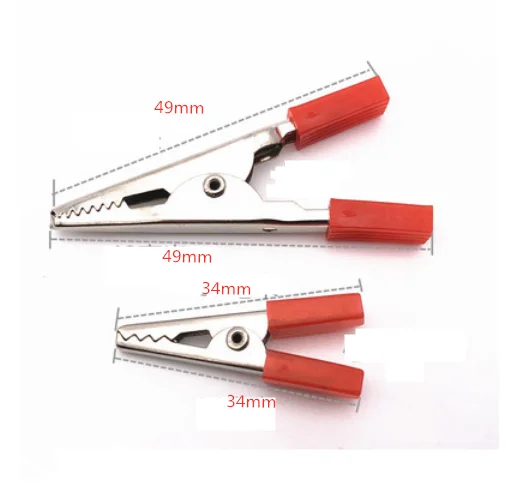 10pcs Insulated Crocodile Clips Plastic Handle Cable Lead Testing Metal Alligator