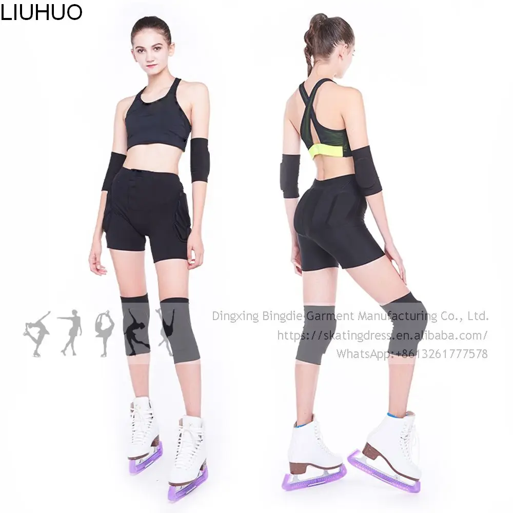 Ice Skating Figure Skating Knee Protector Pads Sports Safety Supporter Protective Mat Protection black pink