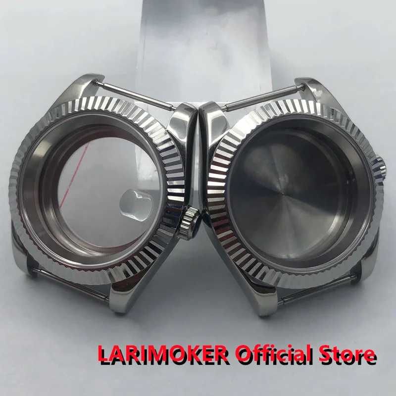 

LARIMOKER 36mm/39mm Silver Case Sapphire Glass Date Window fit NH35 NH36 ETA2836 Miyota 8215 PT500 Mingzhu DG2813 3804 Movement