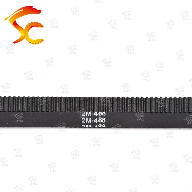 

2pcs 2GT/2M-488-6/10mm belt closed loop rubber timing belt Teeth 244 Length 488mm width 10/6mm for 3D printer