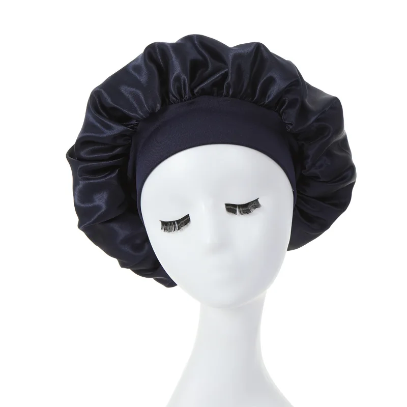 Damen-Satin-Mütze, Spandex, breit, dehnbar, Band-Mütze, Satin, Cheveux Nuit, Seide, Schlaf-Nachtmütze, Mütze für Damen – Detail 8