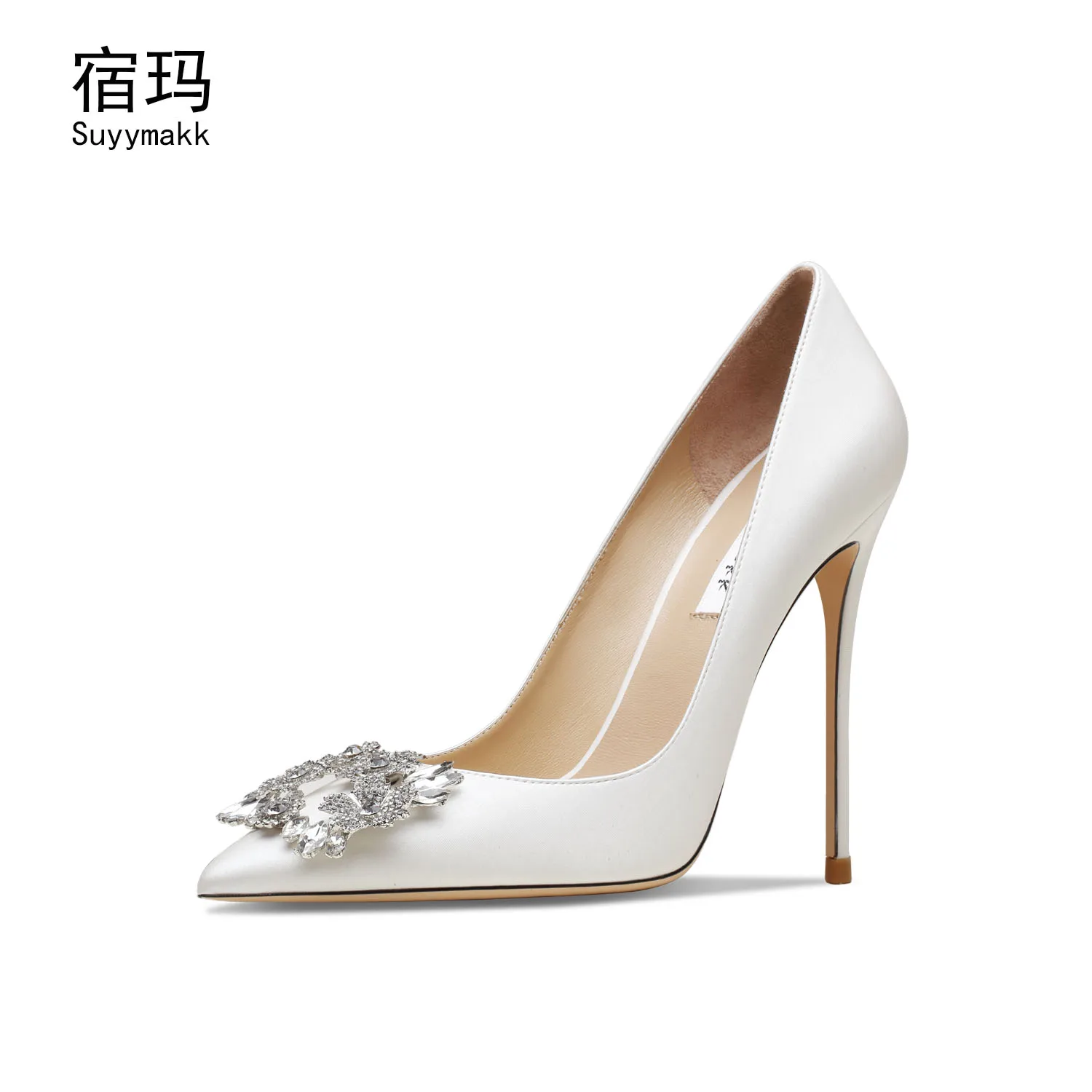 Woman shoes 2024 trend Luxury Pumps Pointed toe Party Ladies Shoes High Heels Shoes White Wedding Shoes Rhinestone Women\'s Shoes