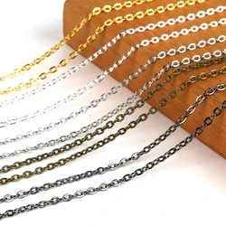 3-5Meters 3/4/5mm Gold/Silver/Braonce/Gunmetal Plated Necklace Chain Connector for Jewelry Making Findings DIY Chains Jewelry