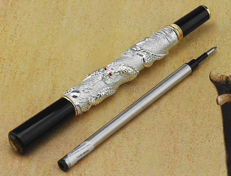 

Jinhao Vintage Metal Rollerball Pen Oriental Dragon Series Heavy Pen Silver Supplies Office & School & Home Gift Pen