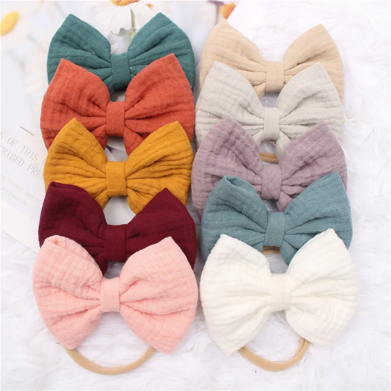 

1-2Pcs Baby Girls Elastic Bow Headband Soft Cotton Fashion Princess Bowknot Hair Band Newborn Toddler Kids Headwear Hair