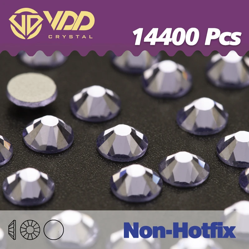 VDD Groothandel SS3-SS20 14400 stks/pakken Glas Steentjes Kristal Lijm op Plaksteen 3D Stenen Voor Nail Art Decoratie Kleding DIY
