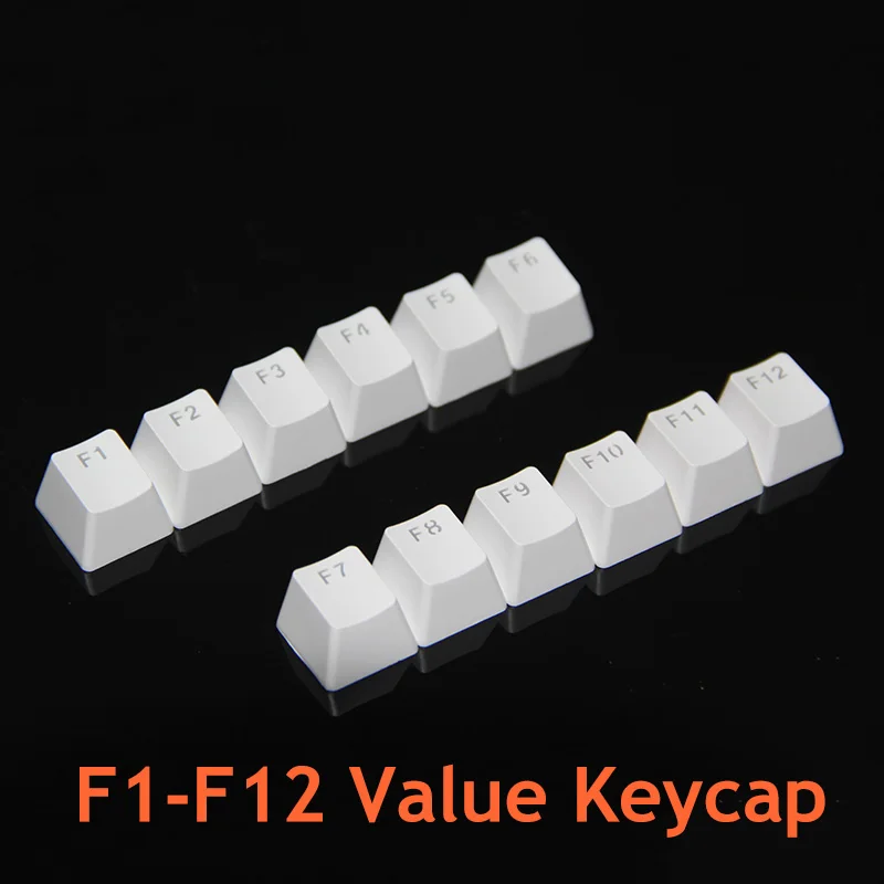 Keycap New For Mechanical Keyboard DIY Keypad Customize Repaire Replacement F1-F12 12pcs/Lot White Black 1U