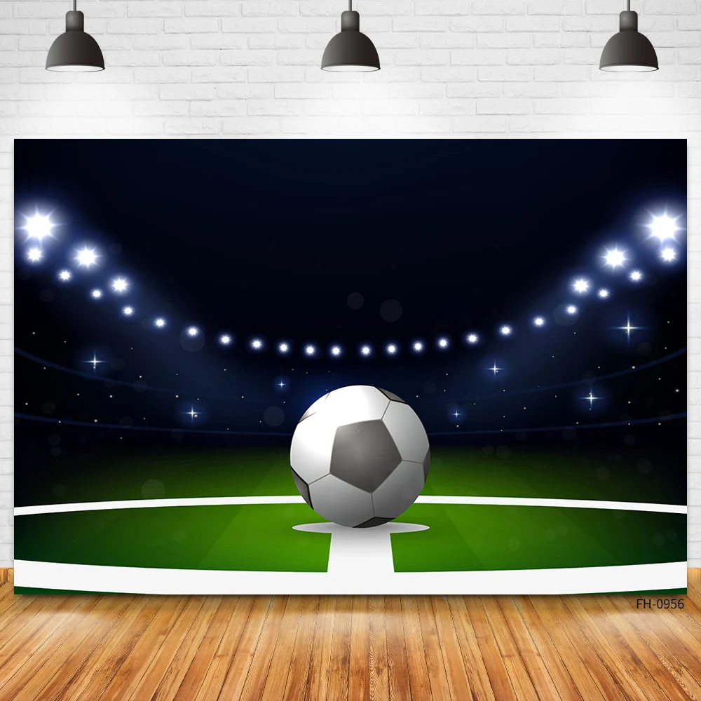 Grassland Football Field Playgrounds Baby Boy Birthday Photography Backdrops Soccer Stadium Photographic Backgrounds Photophone