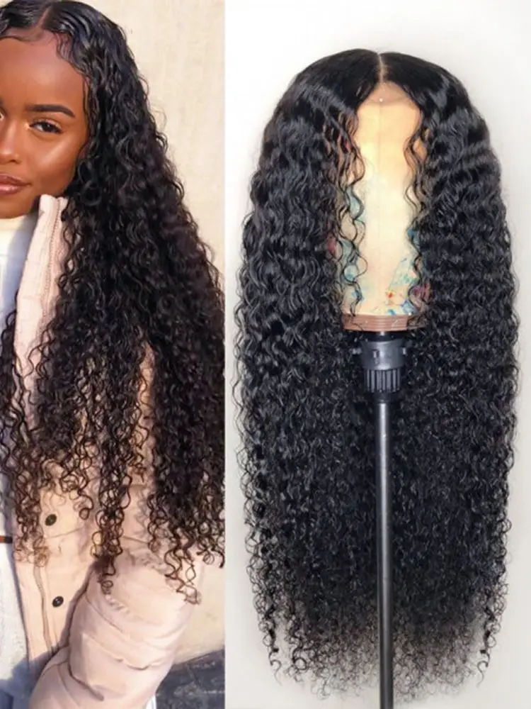 150% acessível peruca frontal do laço encaracolado feita por pacotes de cabelo encaracolado e um 13*4 perucas afro-americanas frontal do laço