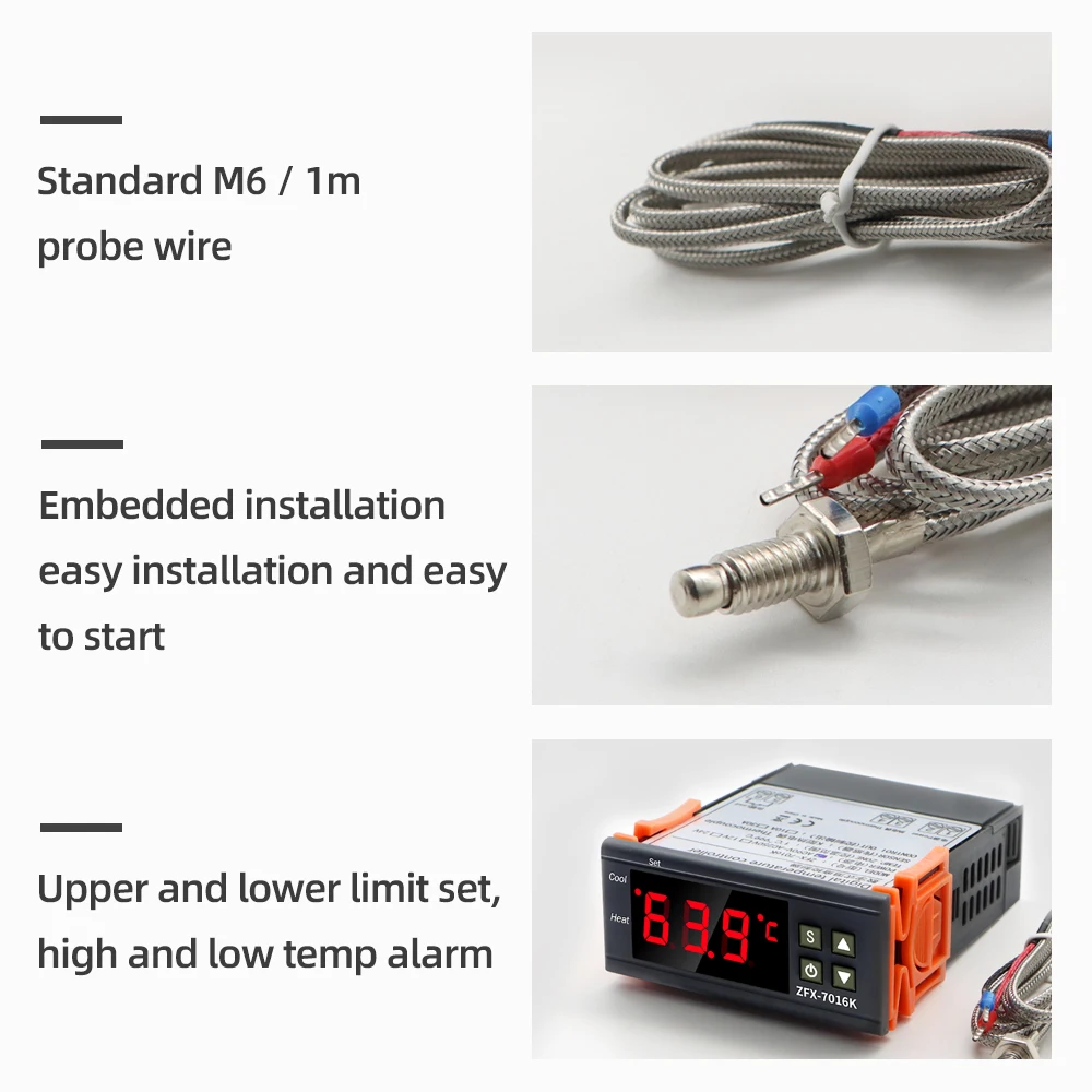 ZFX-7016K Microcomputer Temperature Controller LCD Digital Thermostat Thermoregulator Incubator Thermometer Control Switch