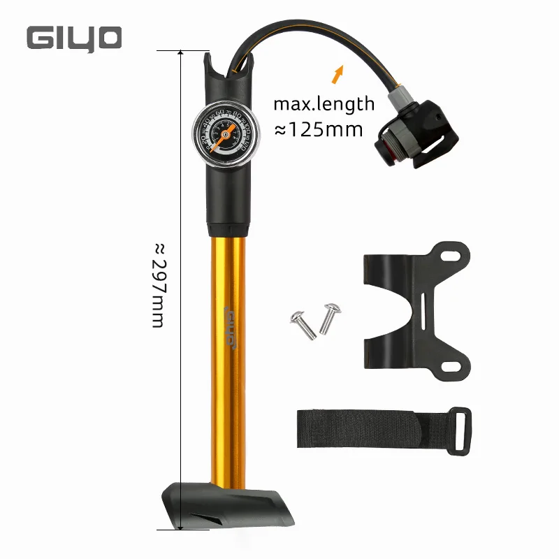 Giyo 120psi Hidden Hose Design Bike Tyre Inflator  Mini Portable  Bicycle Pump MTB Road Bike Schrader Presta Valve Hand Air Pump