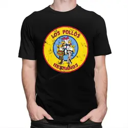 Vintage Male Breaking Bad T-Shirt Mother's Day Cotton Los Pollos Hermanos Tshirts Tv Show Tee Chicken Brothers Shirt